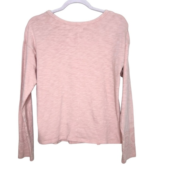 Knox Rose XS Pink Eyelet Long Sleeve Blouse - Picture 5 of 6